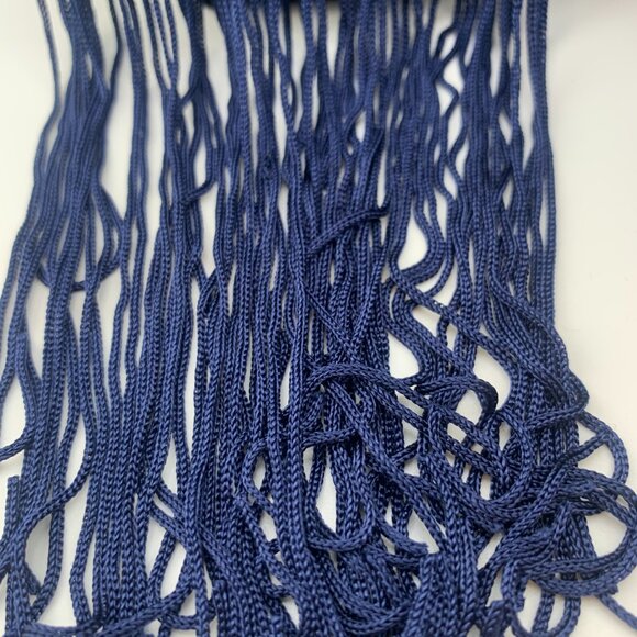 Gold Tone Collar Necklace with Blue Fringe - Picture 2 of 8